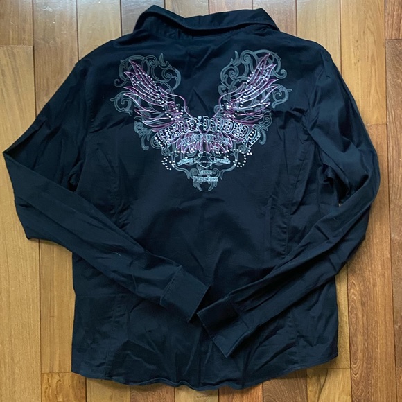 Harley-Davidson button up long sleeve shirt - Picture 3 of 6